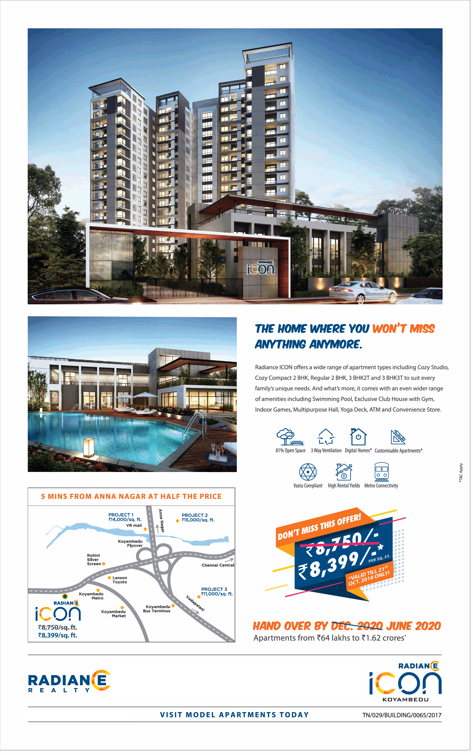 Radiance Icon offers a wide range of apartments in Chennai